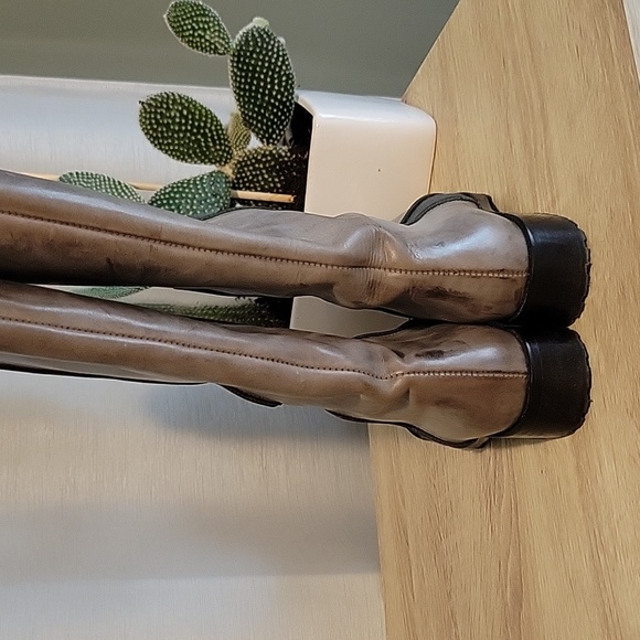 Dusica Sacks Tall Leather & Wool riding boots - Picture 4 of 10